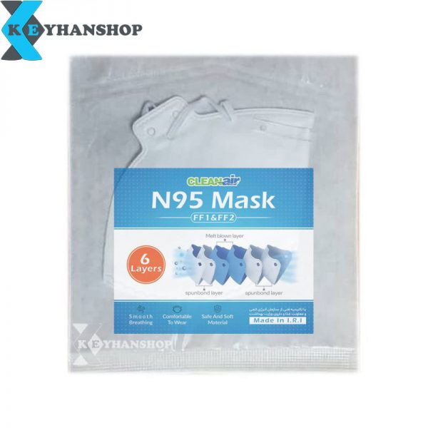 قیمت خرید و مشخصات ماسک N95 استاندارد شش لایه بدون سوپاپ کد 1130