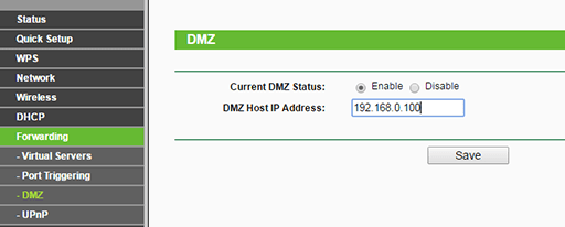 تنظیم آی پی استاتیک در DMZ مودم برای انتقال تصویر دوربین مدار بسته